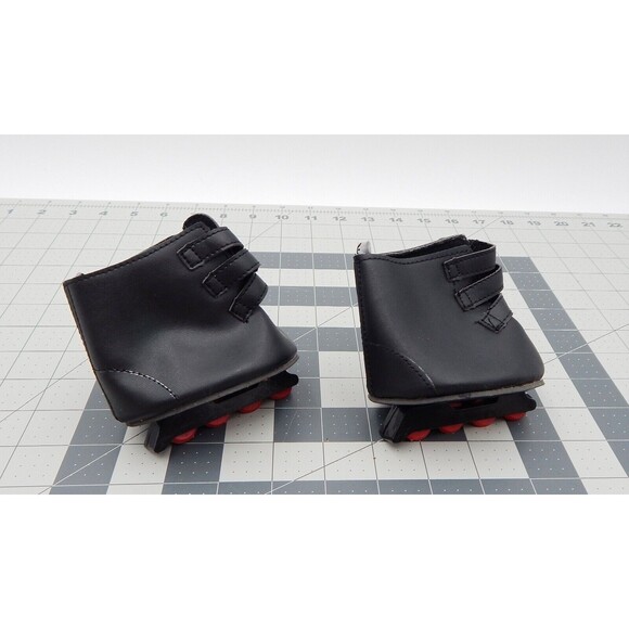 Teddy Mountain Accessories Black Roller Skates In-Line Shoes Red Wheels - Picture 4 of 11
